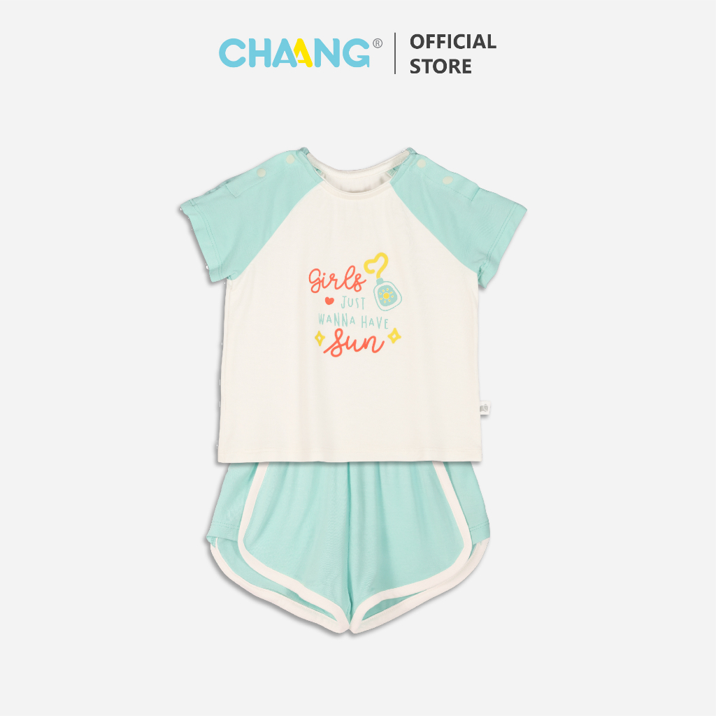 [CHAANG] Bộ cộc raglan Pool bé gái