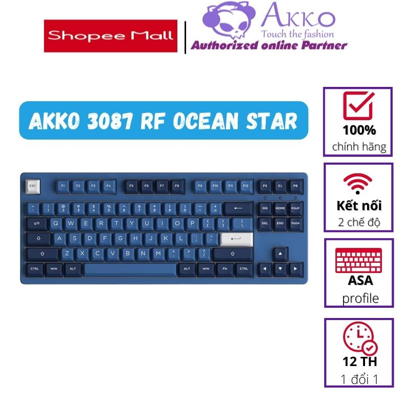 Bàn phím cơ AKKO 3087 RF Ocean Star (2.4Ghz / AKKO sw v3)