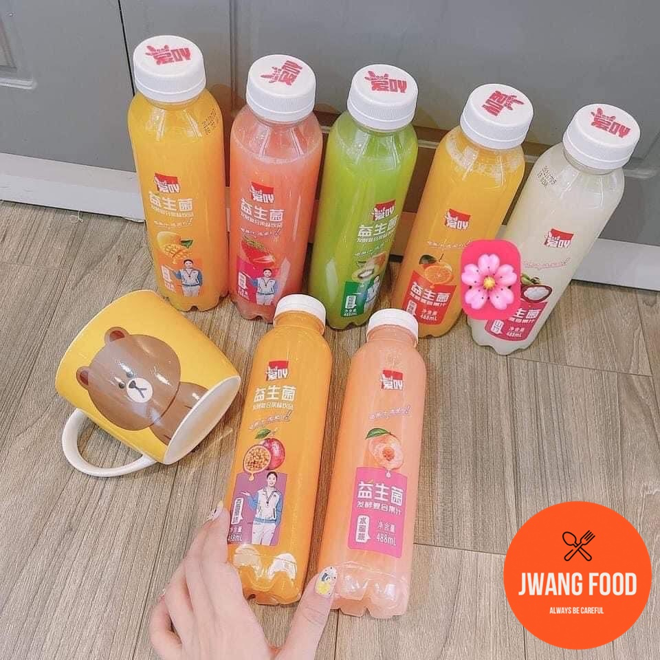 Nước hoa quả Trung Quốc 7 vị, nước ép trái cây Trung Quốc 7 vị, chai 488ml