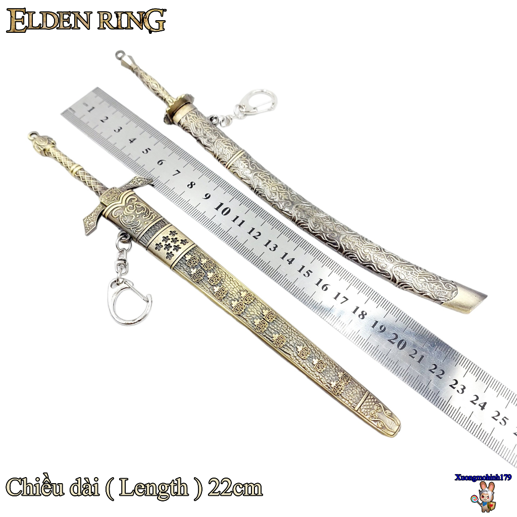 Mô hình sưu tầm Elden Ring Meteoric Ore katana Banished Knight Hand of Malenia kiếm kim loại 22cm