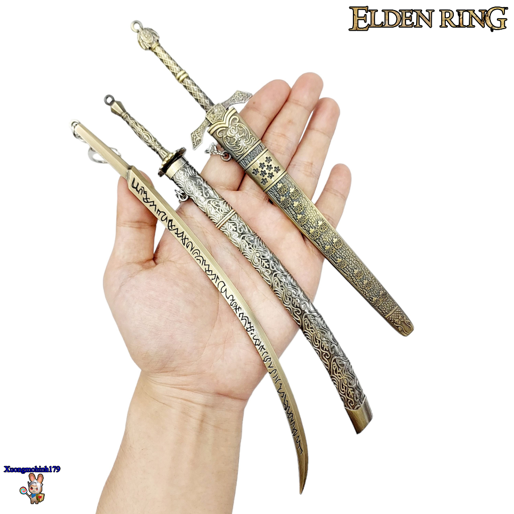 Mô hình sưu tầm Elden Ring Meteoric Ore katana Banished Knight Hand of Malenia kiếm kim loại 22cm