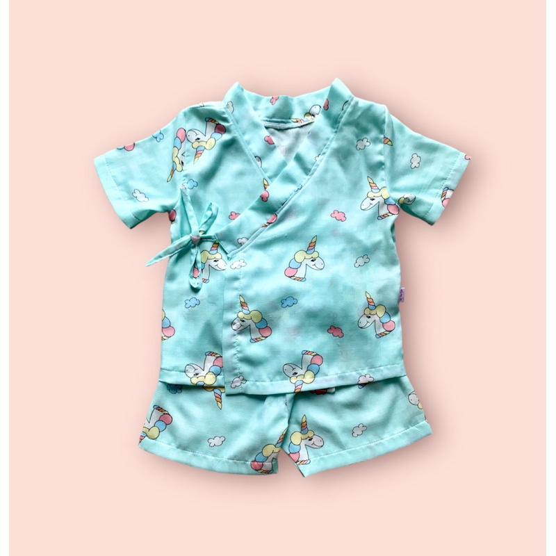 Đồ Yukata ngắn tay chất Xô sợi tre cho bé yêu