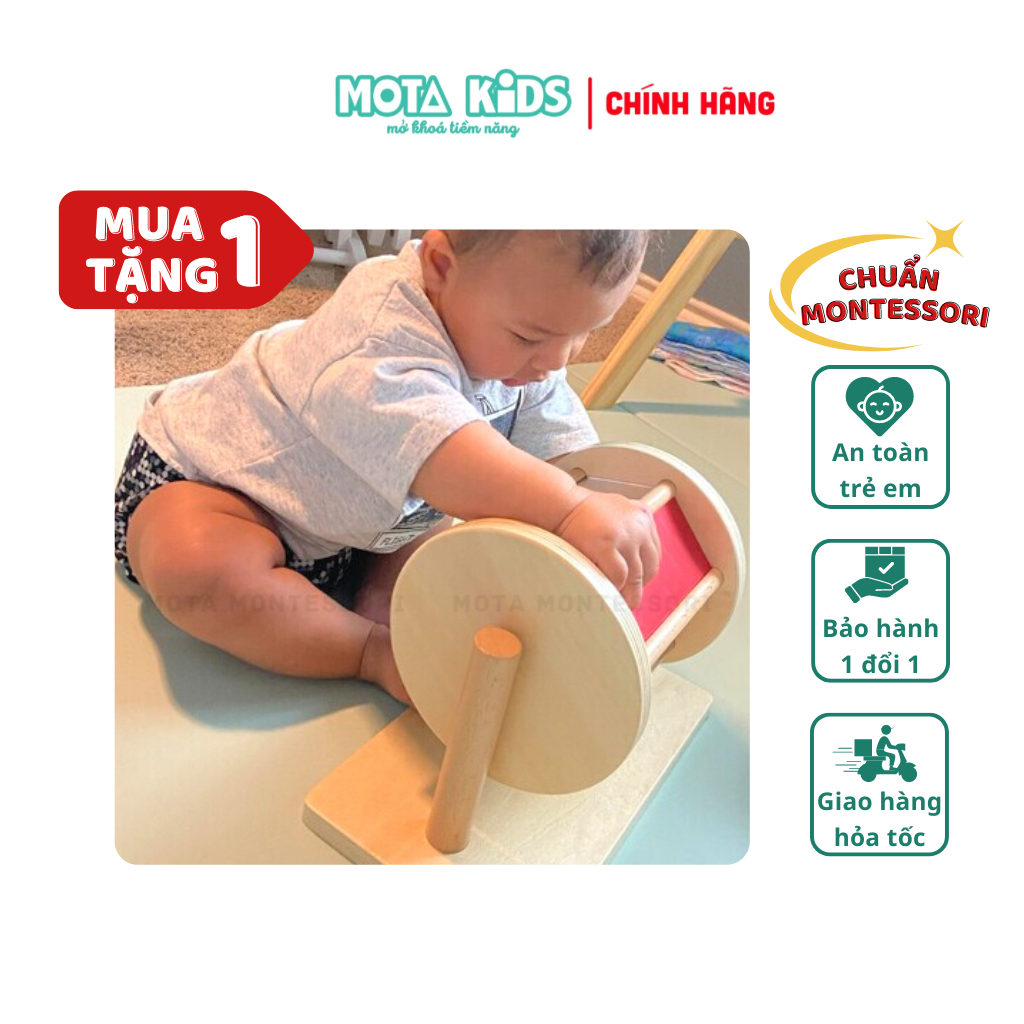 Đồ chơi montessori, đồ chơi trí tuệ cho bé trống quay màu sắc cho bé 6-18 tháng