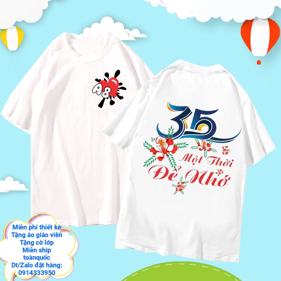🎼🌻🎼 ÁO KỶ NIỆM 35,10,15,20,25,30,40 NĂM NGÀY RA TRƯỜNG CHẤT COTTON ĐỦ MÀU ĐỦ SIZE