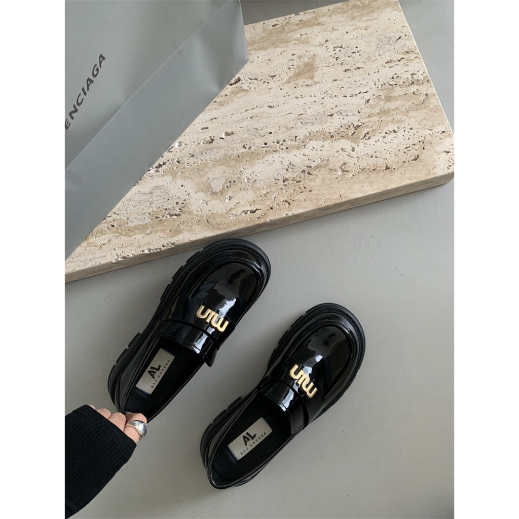 Giày miumiu lười oxford,giày loafer,giày đốc moca đế cao 5cm
