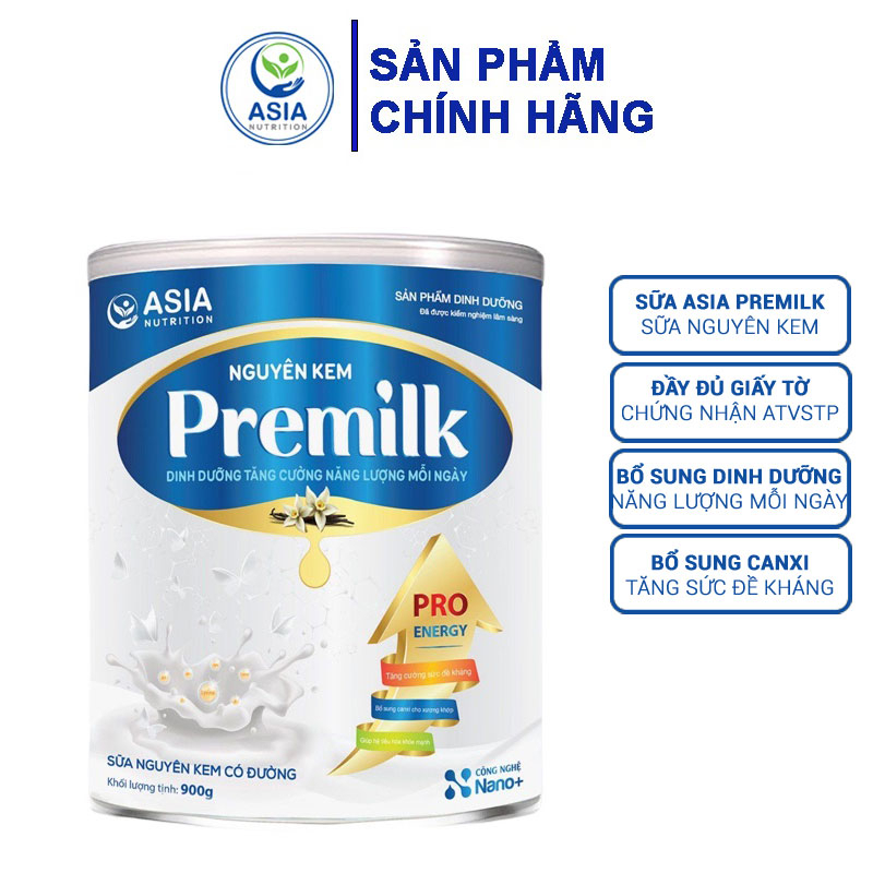 Sữa bột dinh dưỡng nguyên kem Premilk Asia Nutrition hỗ trợ phục hồi sức khỏe hộp 900g