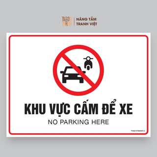 Biển cấm để xe, không đậu xe 21x29cm - no parking here - tem cảnh báo - decal cảnh báo - sticker trang trí