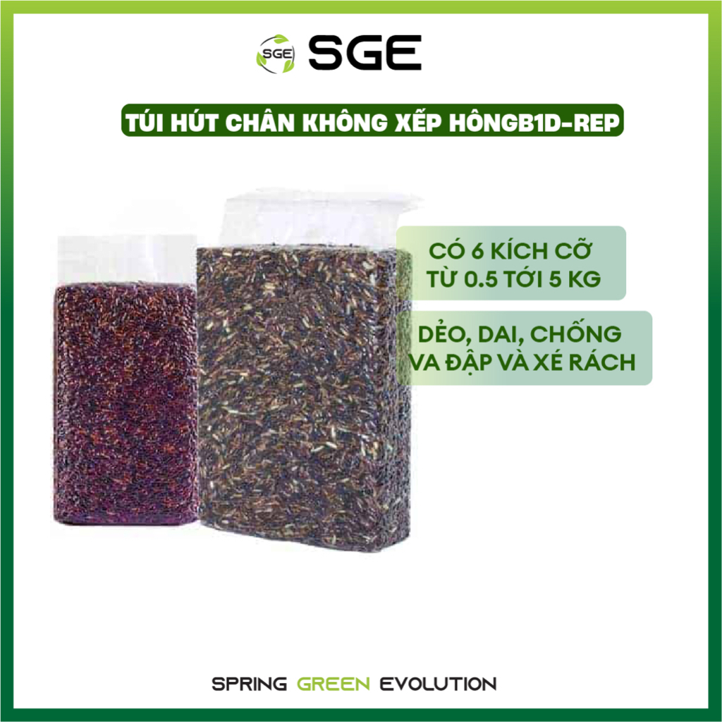 Túi Hút Chân Không Định Hình SGE B1D-Rep Định Hình Sản Phẩm Bền Đẹp Dai Chắc Đầy Đủ Kích Thước, Chất Liệu PA PE