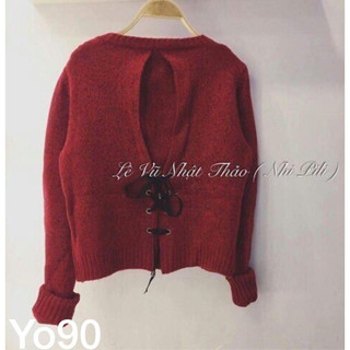 áo len đan lưng , phom lửng