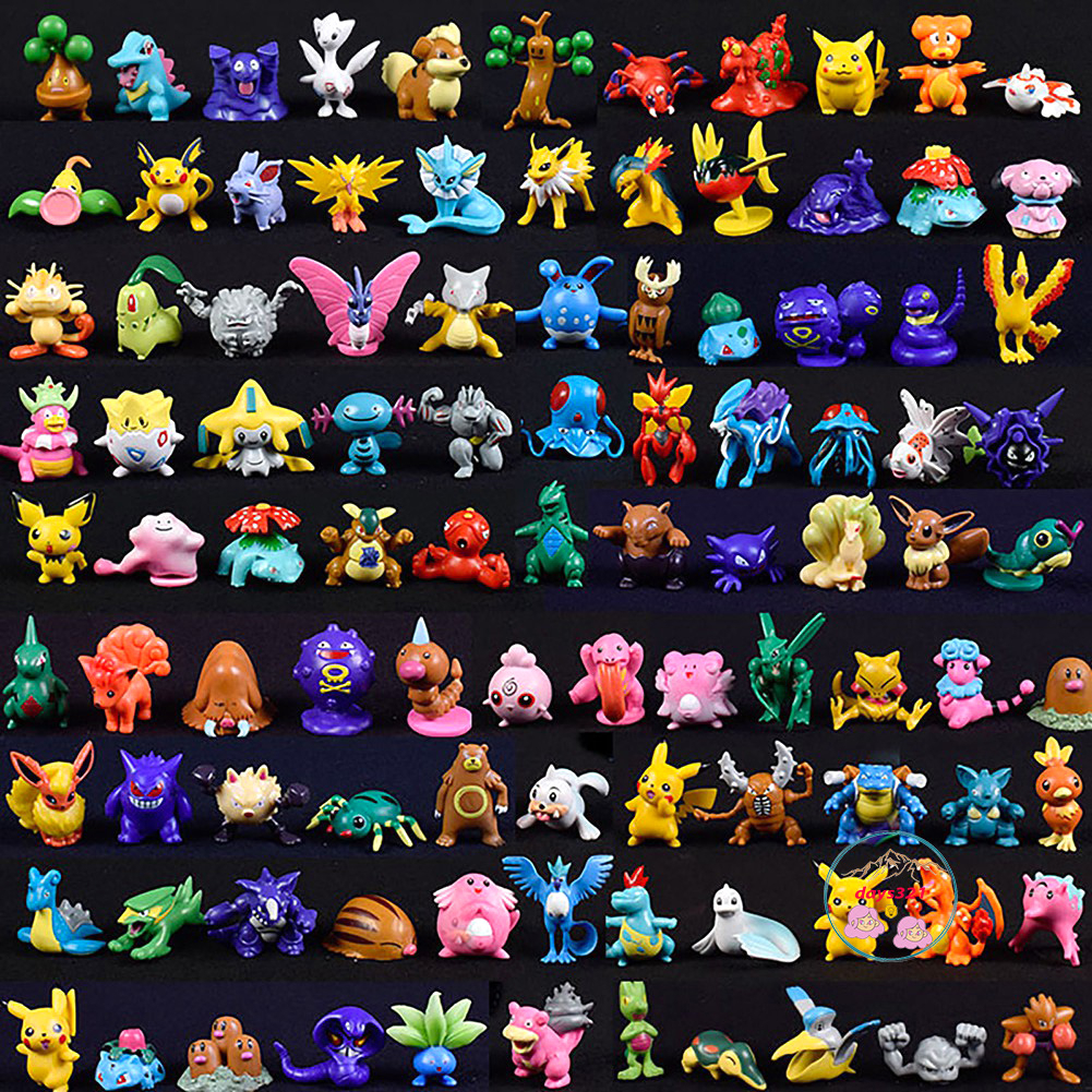Set 144 mô hình nhân vật Pokemon 2-3cm nhiều hình dạng độc đáo dành cho các bé
