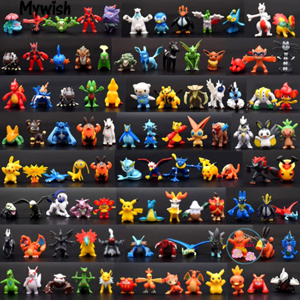 Set 144 mô hình nhân vật Pokemon 2-3cm nhiều hình dạng độc đáo dành cho các bé