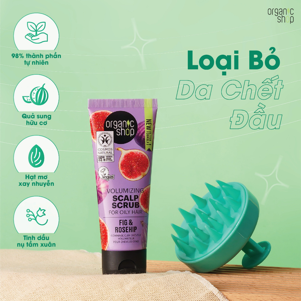 [QUÀ TẶNG KHÔNG BÁN] Tẩy Tế Bào Chết Da Đầu Quả Sung Ngọt Mỹ Và Nụ Tầm Xuân ORGANIC SHOP Fig & Rosehip 75ml