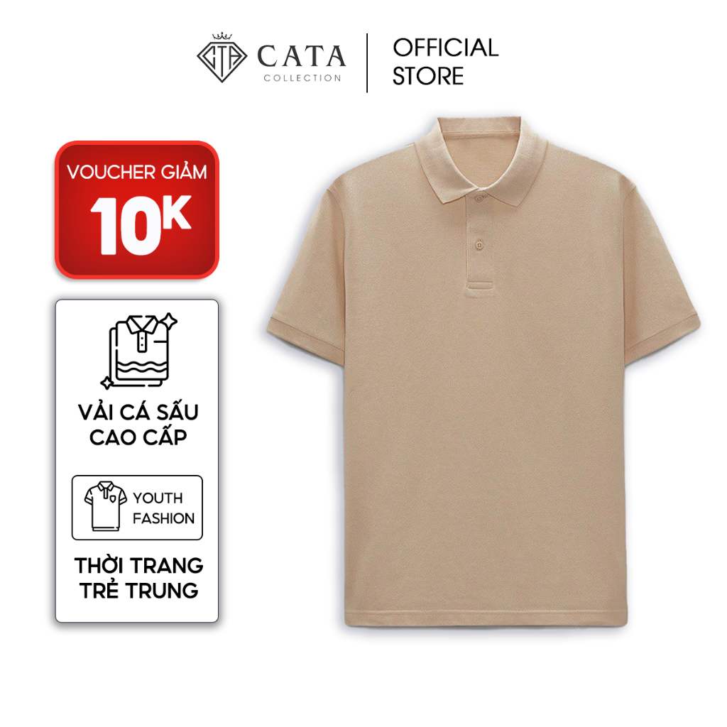 Áo Polo nam có cổ BASIC-CATA COLLECTION vải cá sấu cotton CMC, nam tính, chỉn chu, sang trọng Saffron Việt Nam CT.7.3