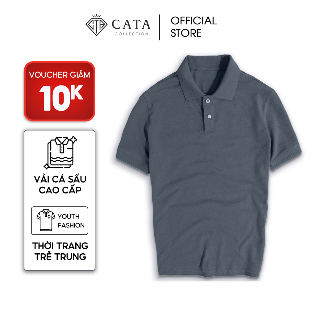 Áo Polo nam có cổ BASIC-CATA COLLECTION vải cá sấu cotton CMC, nam tính, chỉn chu, sang trọng Saffron Việt Nam CT.7.1