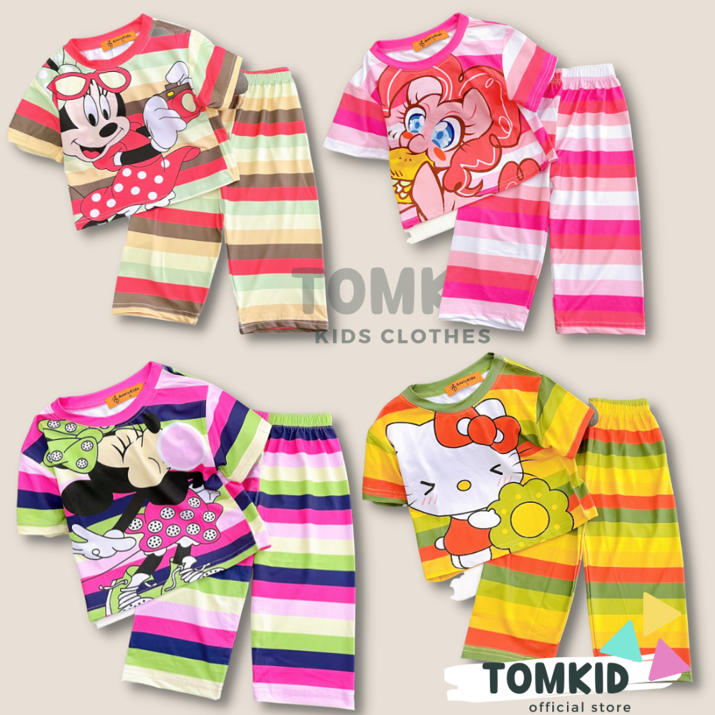 Đồ bộ cho bé gái đồ dài cho bé gái thun lạnh ống rộng chính phẩm loại 1 co giãn không nhão vải 10-40kg Tomkids