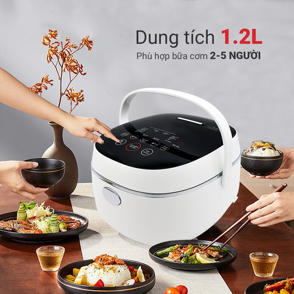 Nồi cơm điện tử đa năng BOSINGWA 1.2L 8 chế độ - Thiết kế nấu 4 chiều không cháy Giữ Ấm đến 24h.