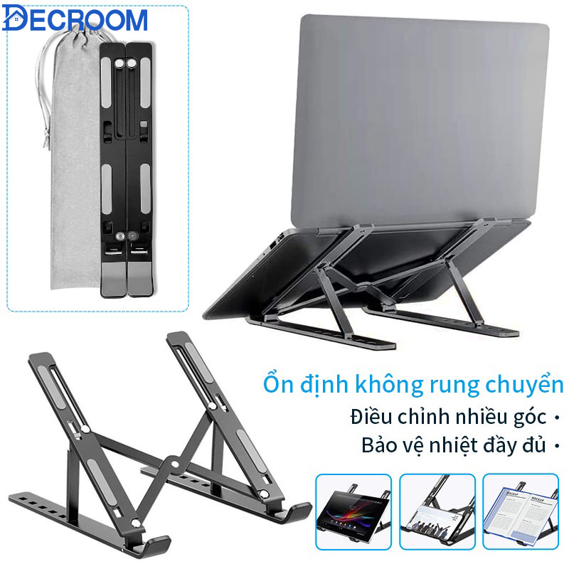 Giá đỡ laptop nhôm Smart Để Bàn Dễ Dàng Gấp Gọn Hợp Kim Nhôm Cao Cấp gấp gọn chỉnh độ cao