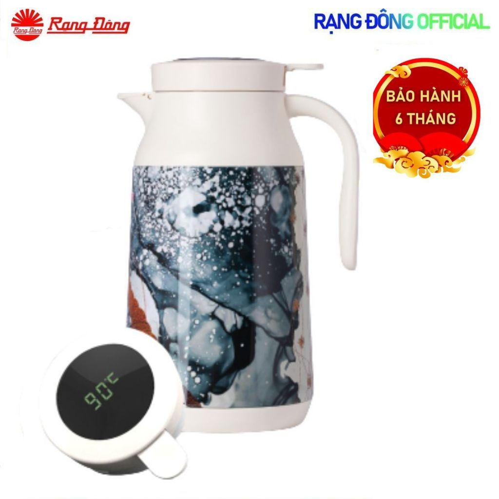 Phích trà Rạng Đông 1,3 lít Hiển thị nhiệt độ Pha trà và thảo dược Giữ nhiệt nóng lạnh RD-1300TS1.E