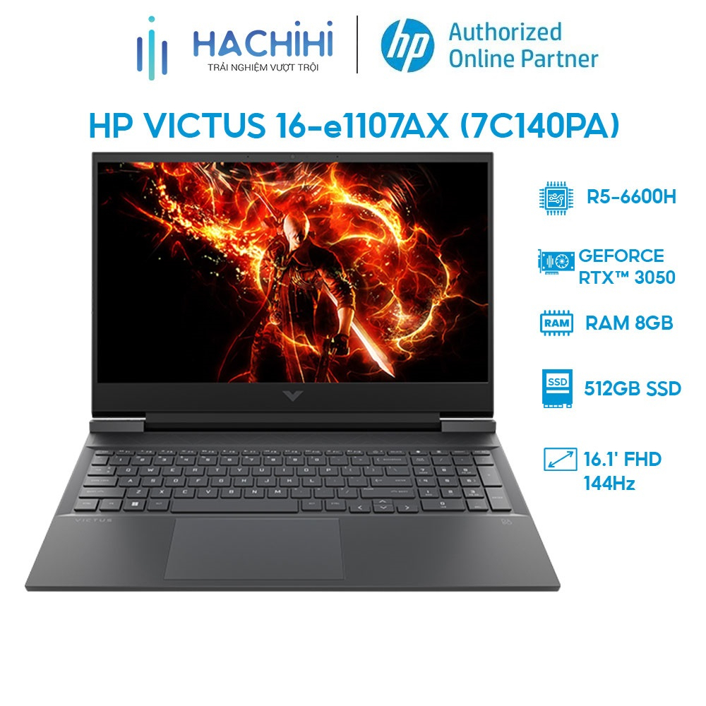 Laptop HP VICTUS 16-e1107AX 7C140PA R5-6600H | 8GB | 512GB |RTX™ 3050 4GB | 16.1' 144Hz