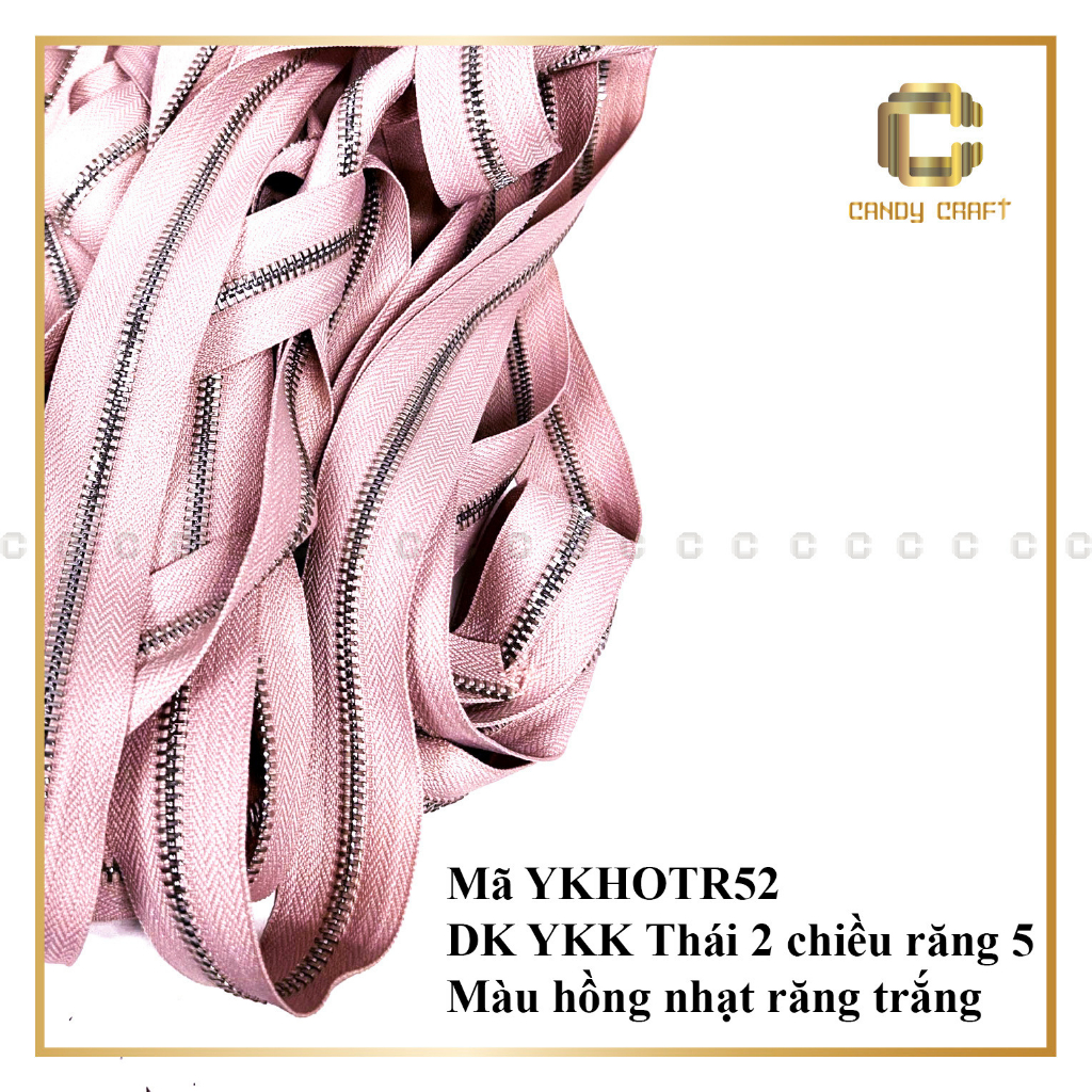 Dây kéo YKK Thái 2 chiều răng 5(không kèm đầu khóa)  - phụ kiện làm túi xách