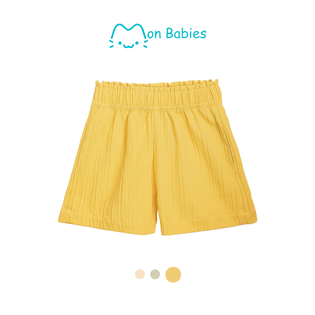 Quần short cho bé gái chất liệu cotton thoáng mát, nhiều màu sắc lựa chọn phù hợp mùa hè Mon QSG23S04