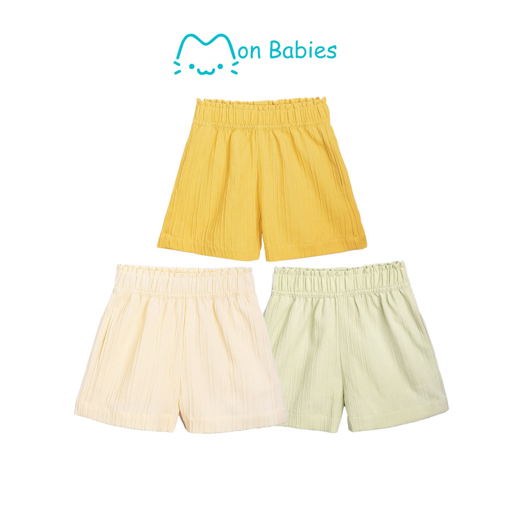 Quần short cho bé gái chất liệu cotton thoáng mát, nhiều màu sắc lựa chọn phù hợp mùa hè Mon QSG23S04