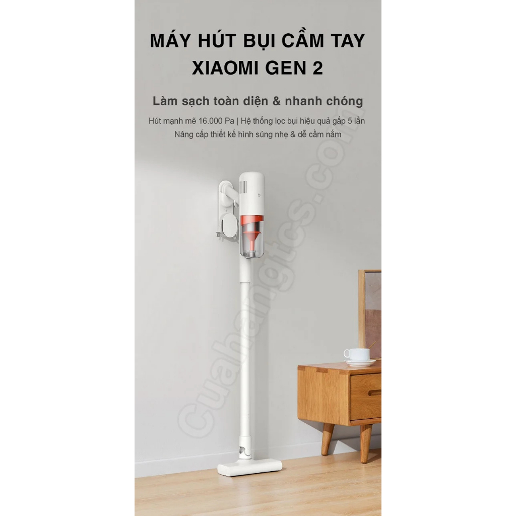 Máy hút bụi Xiaomi Mijia gen 2 B205 công suất 600w lực hút 16kPa, trọng lượng chỉ 1.6kg