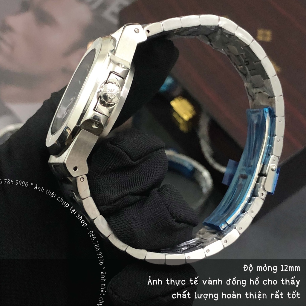 Đồng Hồ Nam PT GENEVE Viền Trơn Máy Cơ Automatic, 41mm Chống Nước 5ATM