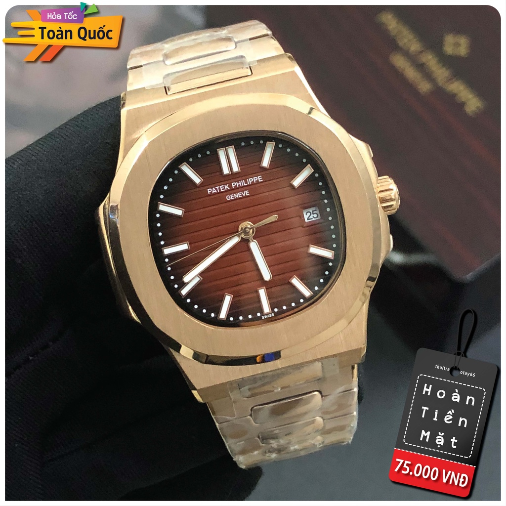 Đồng Hồ Nam PT GENEVE Viền Trơn Máy Cơ Automatic, 41mm Chống Nước 5ATM