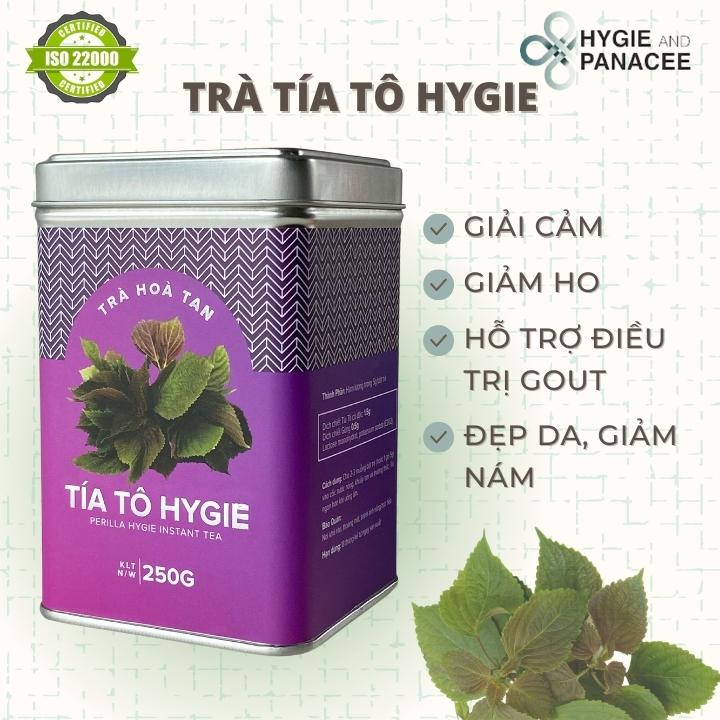 Trà Tía Tô Hoà Tan Thảo Dược Hygie Hỗ Trợ Giảm Ho Tăng Đề Kháng Hộp 250g/120g