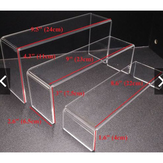 Bộ kệ mica trong 3 tầng chữ U đa năng trưng bày sản phẩm