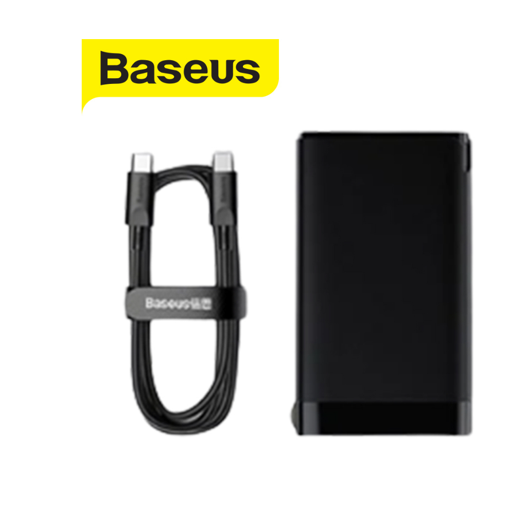 Bộ sạc nhanh Baseus Gan 3 Pro 65w chân dẹt 2 cổng Type-C,1 cổng USB kèm dây sạc Type-C to Type-C dài 1m