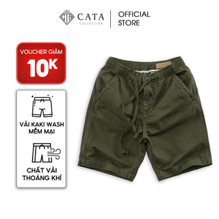 Quần Short Nam Khóa Đồng Basic CATA, Chất Kaki WASH Cao Cấp, Thoải Mái, Giữ Form, Thiết Kế Cạp Cúc Trẻ Trung CT.6.1