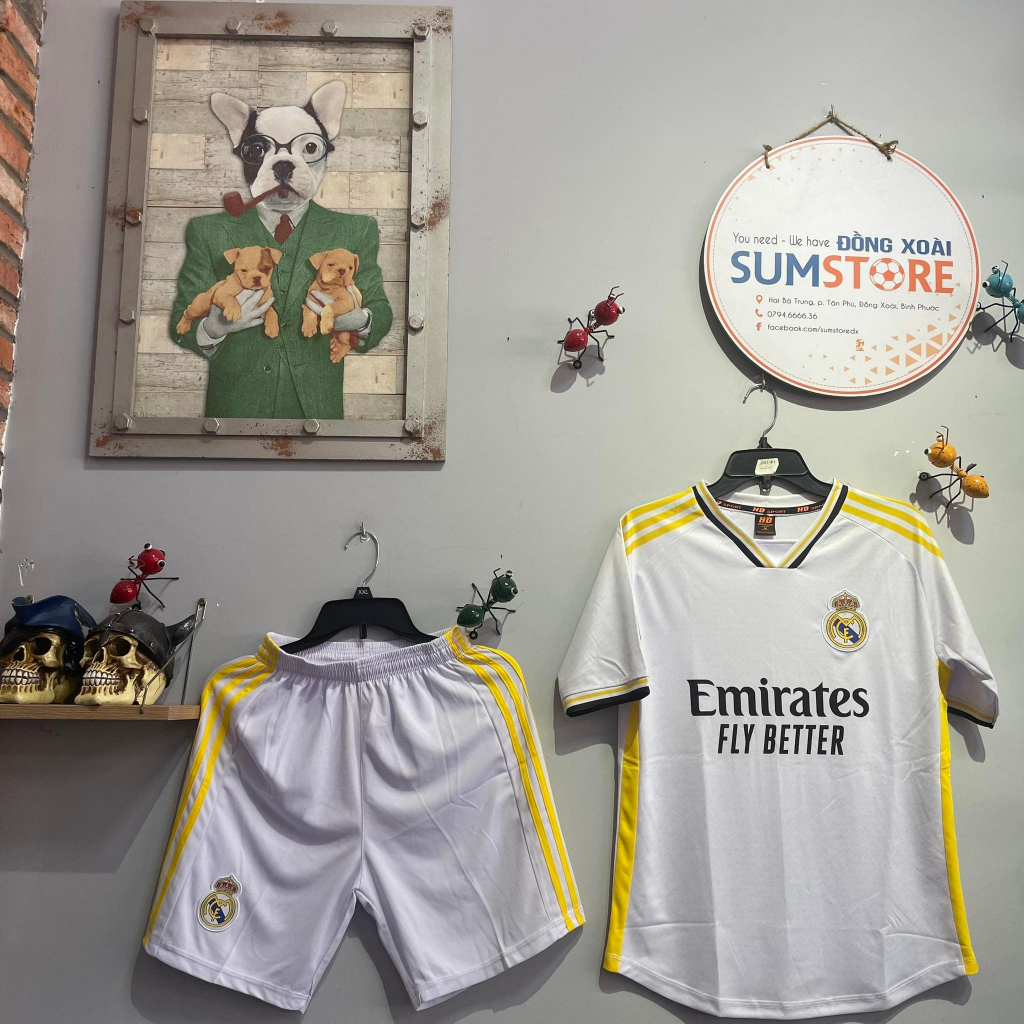 Quần Áo Bóng Đá CLB Real Madrid Trắng Mè 23 HD- Áo Đấu Hot Mẫu Mới, Cực Đẹp