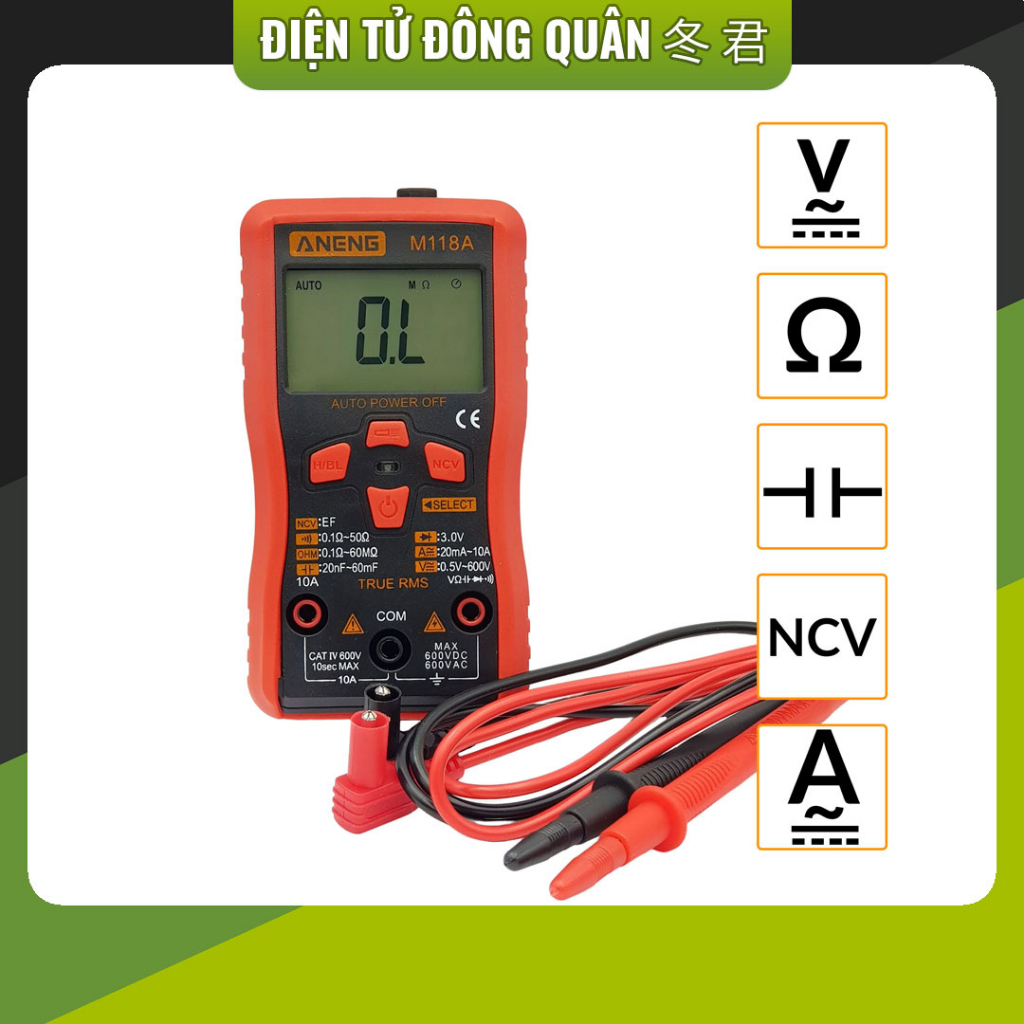 [HCM] Đồng hồ vạn năng tự động auto ANENG M118A đo điện tử đa năng.