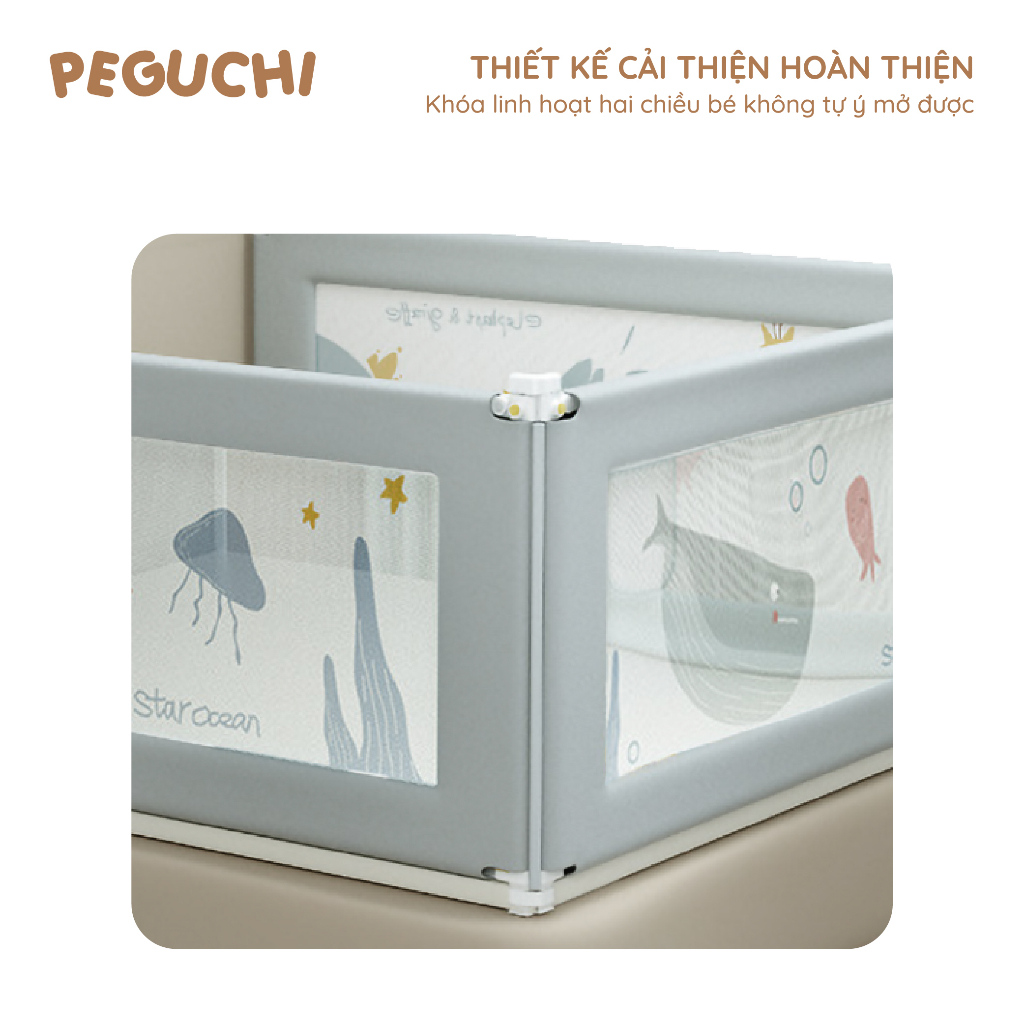 Thanh Chắn Giường Cao Cấp HAWAI Dạng Trượt Phiên Bản Nâng Cấp, Nâng Hạ Linh Hoạt