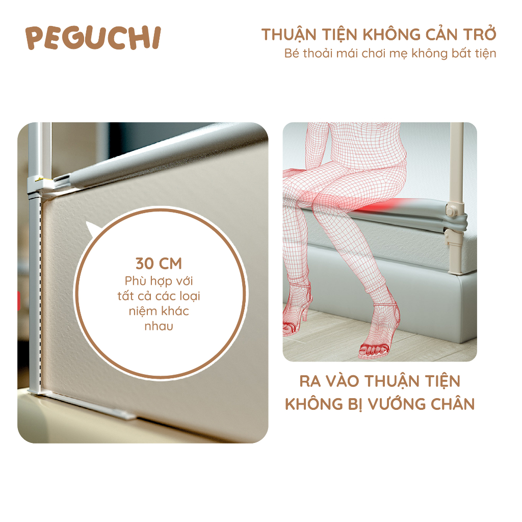 Thanh Chắn Giường Cao Cấp HAWAI Dạng Trượt Phiên Bản Nâng Cấp, Nâng Hạ Linh Hoạt