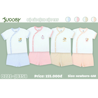 Bộ sơ sinh cộc tay cài lệch chất Modal mềm mát, Bộ cộc tay Judoby bé trai bé gái,