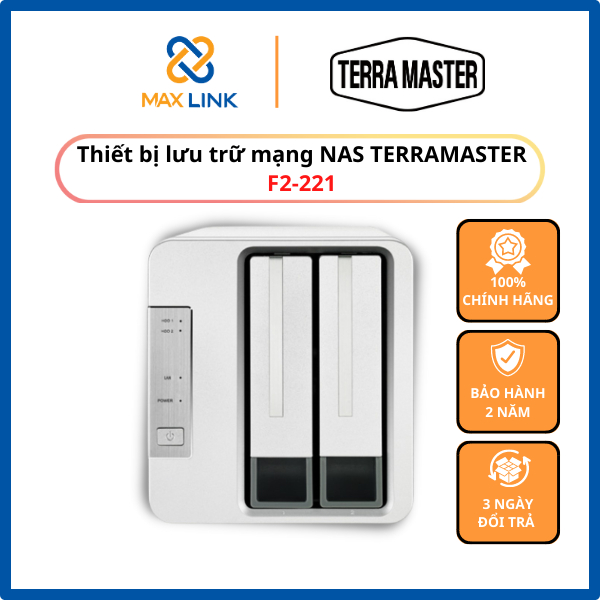 Thiết bị lưu trữ mạng NAS TERRAMASTER F2-221 HÀNG CHÍNH HÃNG