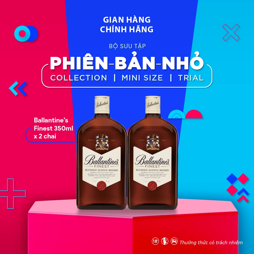 Combo 2 chai rượu whisky Ballantines Finest 350mlx2 Giá Tốt