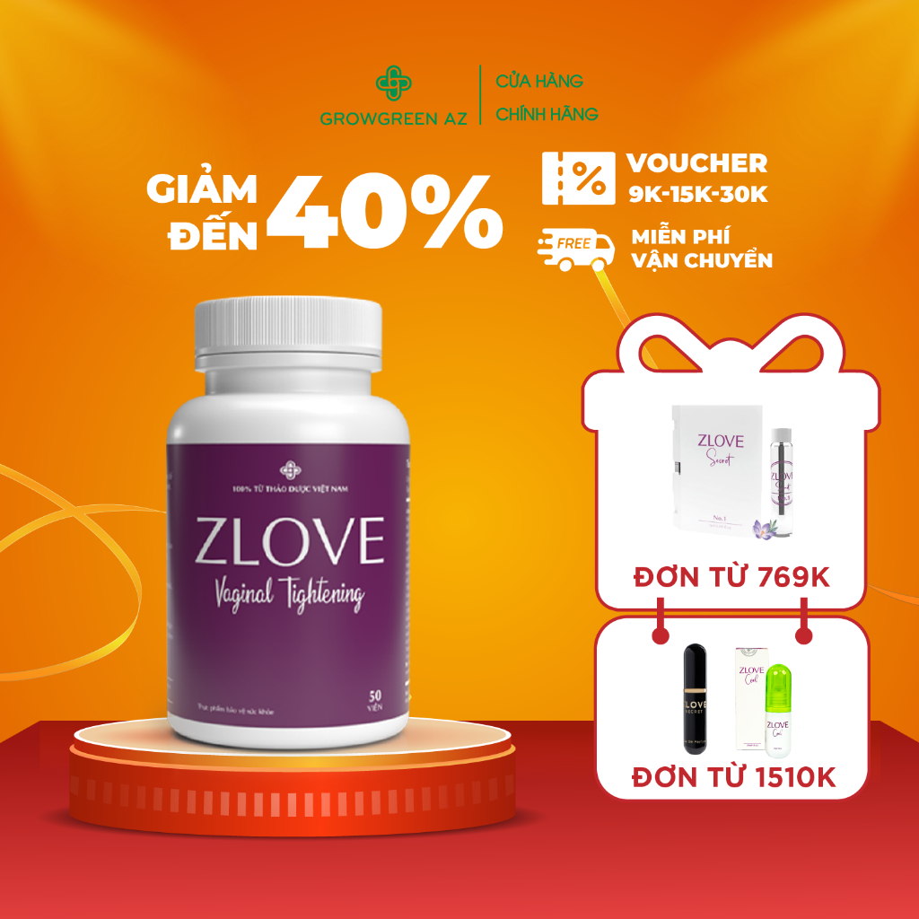 Viên Uống Cân Bằng Nội Tiết Tố Zlove Grow Green AZ Giúp Se Khít Và Làm Hồng Vùng Kín( Hộp 50 Viên)