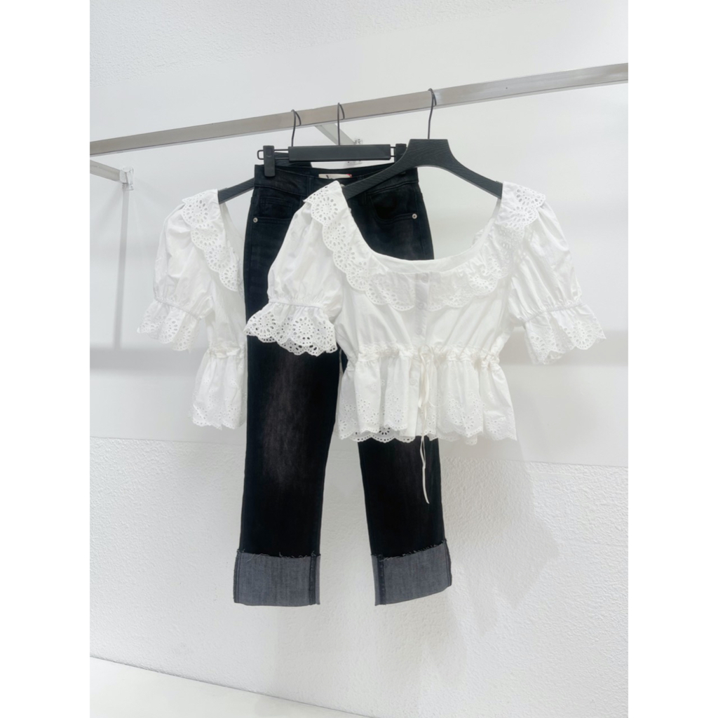 AfterBefore Áo peplum eo chun phối bèo nhiều màu