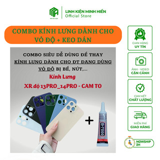 Combo kính lưng dành cho vỏ độ x, xs, xr, xsm, 11prm, 11, 11pro lên 12, 12pro, 13, 13pro, 14, 14pro, 14prm + keo dán