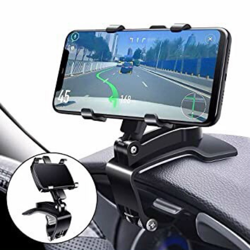 Giá đỡ kẹp điện thoại vô lăng để trên xe hơi ô tô xoay 360 độ chống rung treo đa điểm trên taplo, gương chiếu hậu