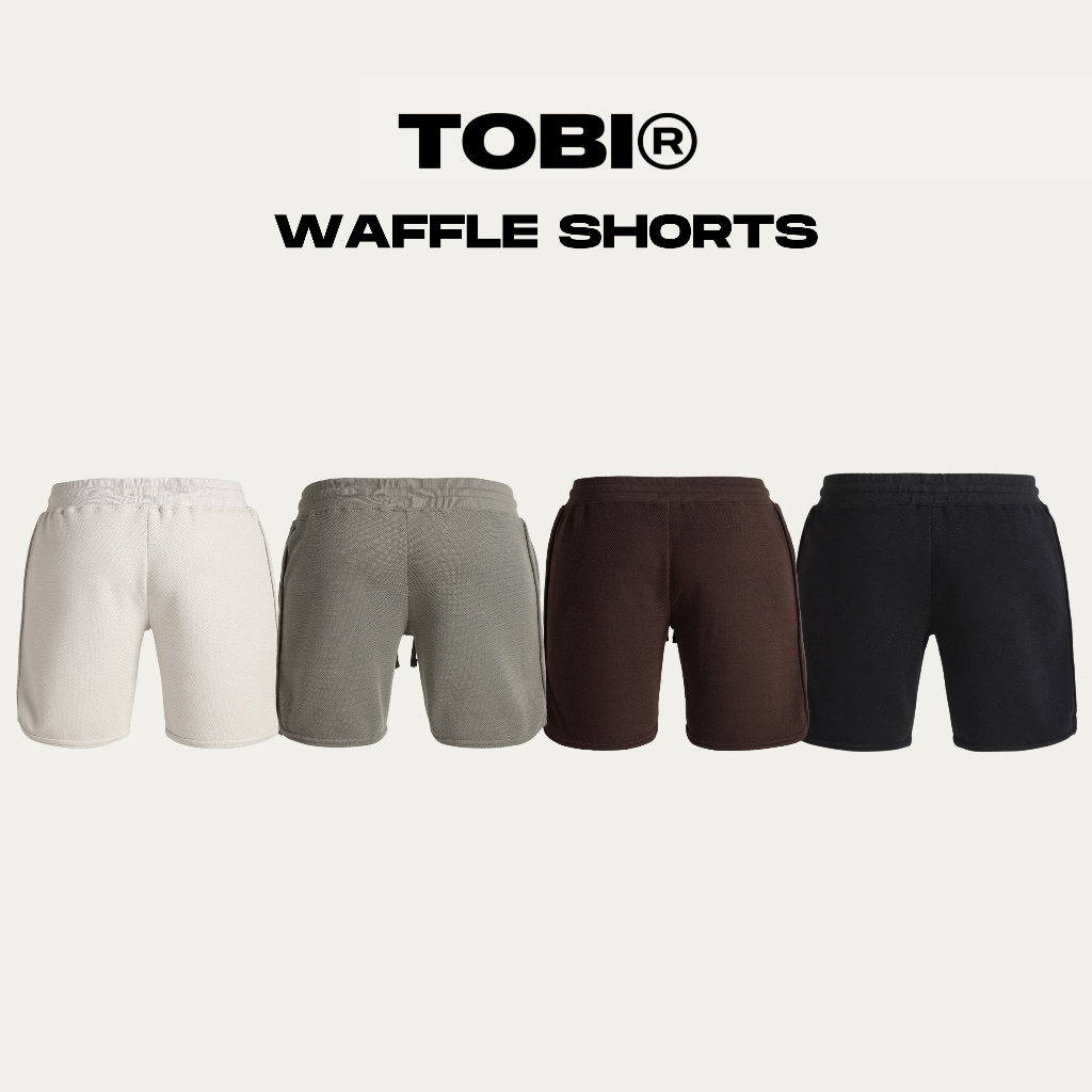 [Mã BMLT35 giảm đến 35K đơn 99K] Quần đùi lưng thun Waffle TOBI