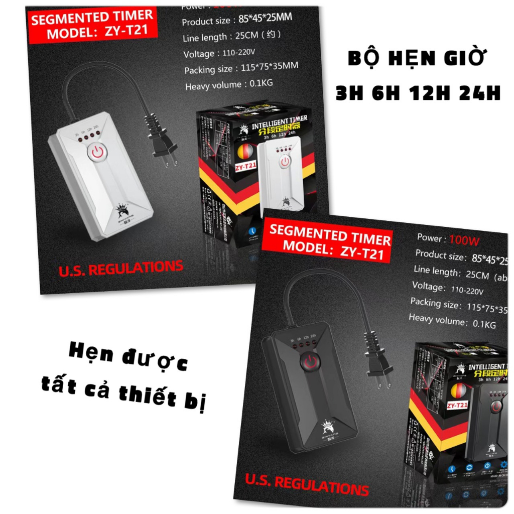 Ổ Cắm Hẹn Giờ Bật Tắt Tự Động Cho Các Thiết Bị Như Đèn UV, Đèn Bể Cá, Máy Bơm Nước