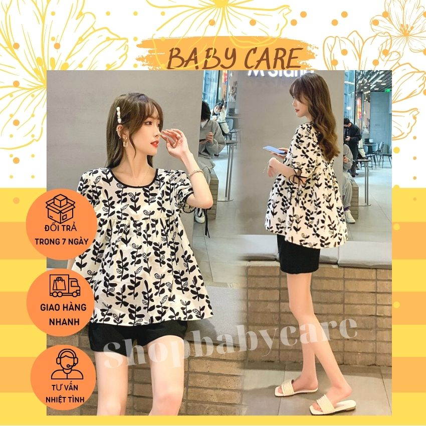 BỘ BẦU LỤA HOA MÙA HÈ XINH XẮN- BỘ GIÁ RẺ TRẺ TRUNG CHO MẸ BẦU DIỆN ĐI CHƠI