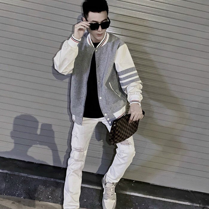 Áo Khoác Nam - Áo Khoác Nhẹ Chất Nỉ Cao Cấp 2 Lớp DR777RITA  Logo Sọc tay DRMT