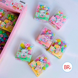 Bộ đồ chơi xâu vòng tay vòng cổ hạt cườm cho bé, Hộp đồ chơi xâu hạt cườm sâu vòng tay vòng cổ cho bé kèm dây 01831