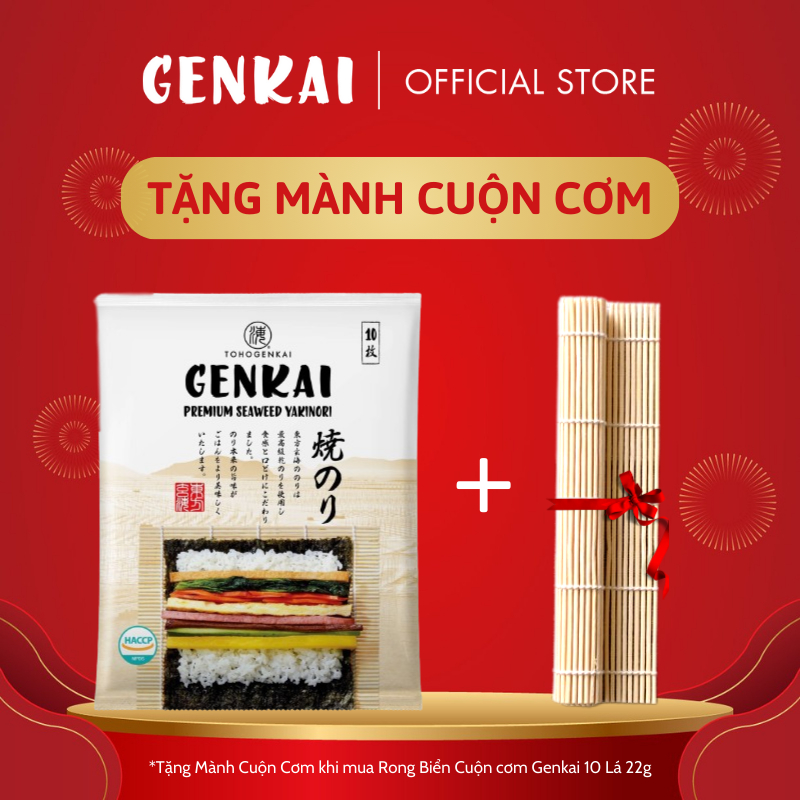 Rong Biển Cuộn Cơm Hàn Quốc GENKAI 10 Lá 22g